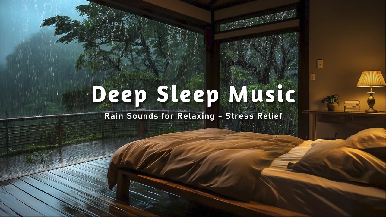 Peaceful Night Sleep Music – Soft Rain and Healing Piano for Deep Sleep and Stress Relief