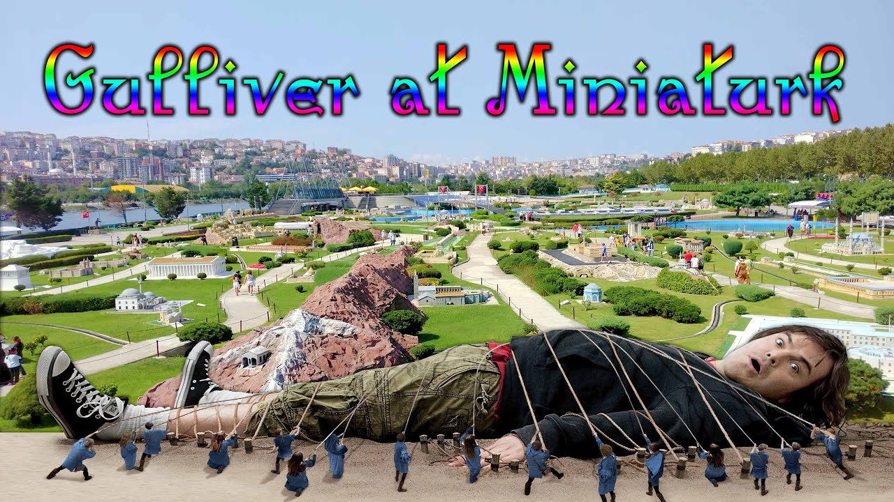 Парк моделей Миниатюр на открытом воздухе в Турции Пешеходная экскурсия - 4K UHD