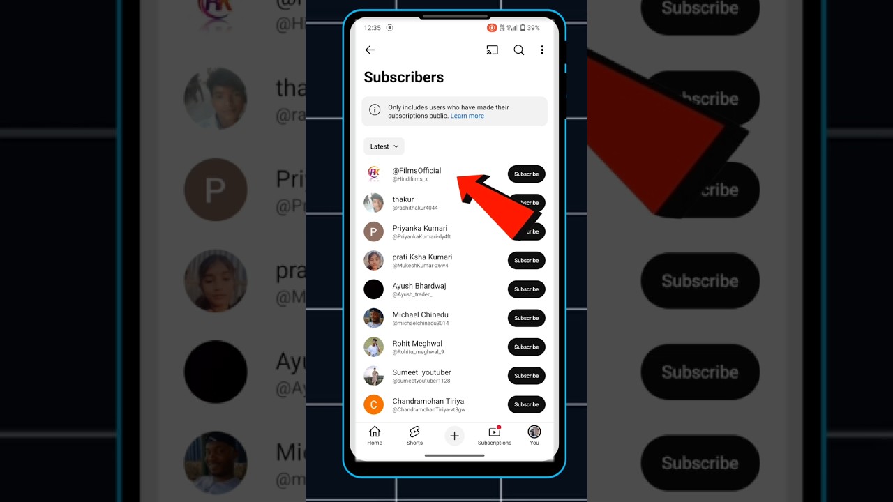 How to see your subscribers on youtube #shorts #ytshorts