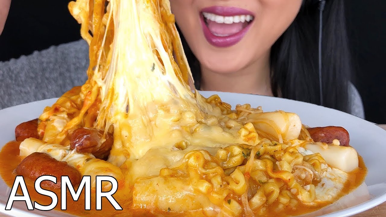 ASMR SPICY CHEESY FIRE NOODLES (Eating Sounds) | Extreme Cheese No Talking | ASMR Phan