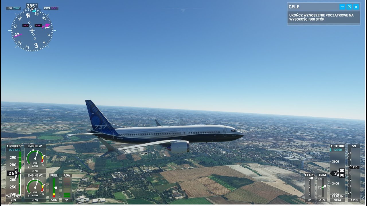 Microsoft Flight Simulator 2020 Bredok 3d Boeing 737 max jak wystartować i autopilot.