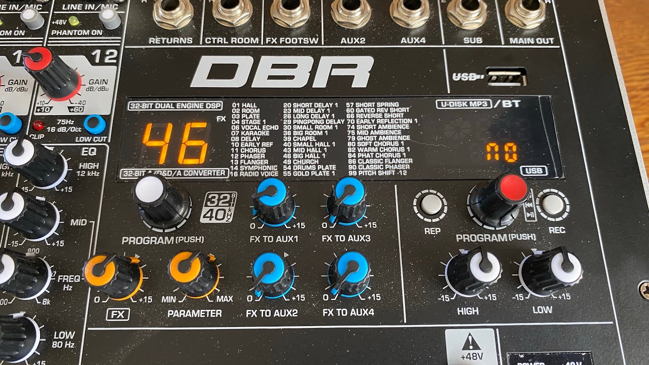 COMO ATIVAR OS EFEITOS NA MESA DE SOM DBR DM8 / DM12 / DM16