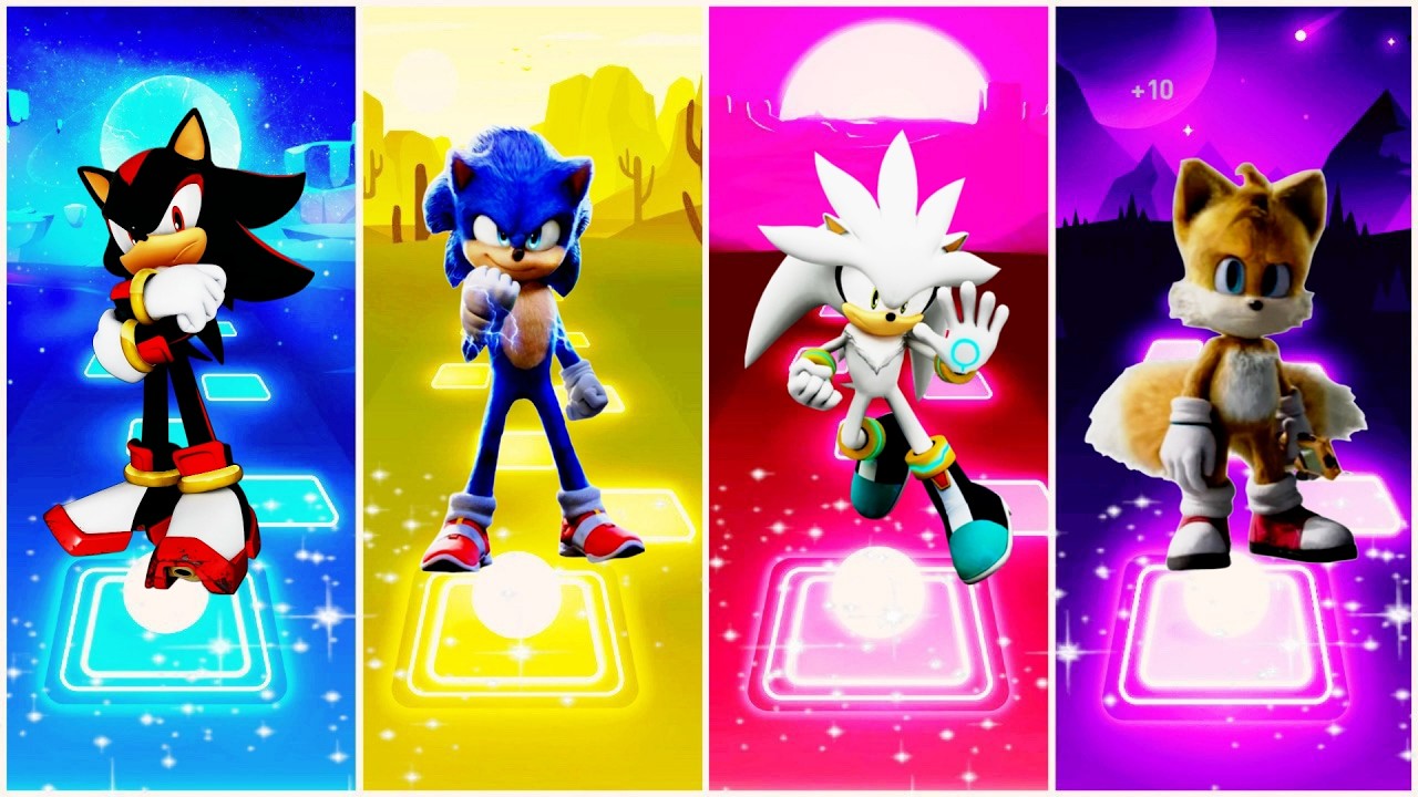 Shadow the Hedgehog 🆚 Sonic the Hedgehog 🆚 Silver the Hedgehog 🆚 Tails | Tiles Hop EDM Rush