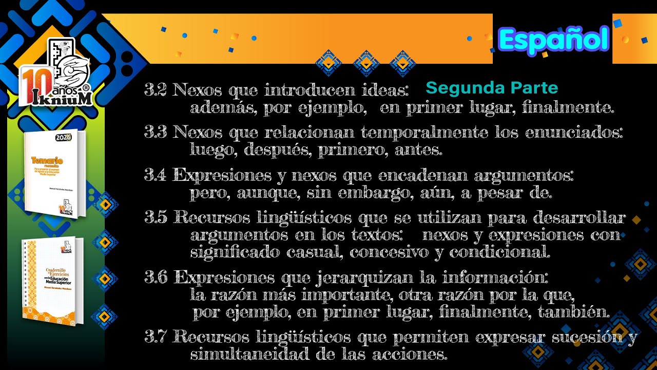 Espa&ntilde;ol - Tema 3.2 al 3.7 - ECOEMS 2026 (5) - IkniuM Media Superior