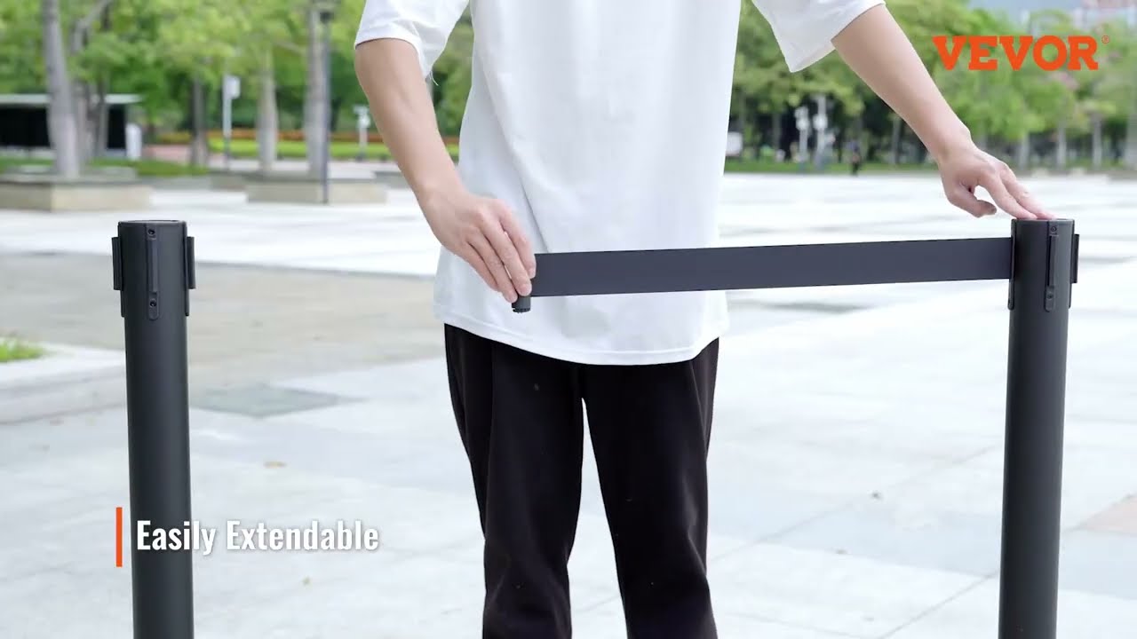 Zestaw słupk&oacute;w odgradzających przestrzeń dla tłumu VEVOR - łatwy montaż i solidna podstawa na każdą imprezę!