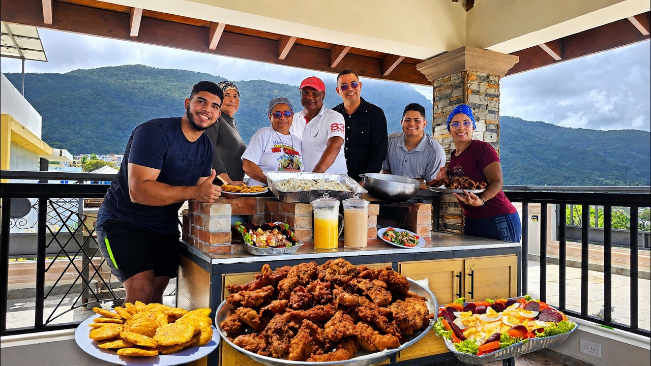 😍 ¡QUÉ VISTA TAN HERMOSA! Cocinando PECHURINAS AL FOGÓN con montaña, mar y familia 🇩🇴🔥