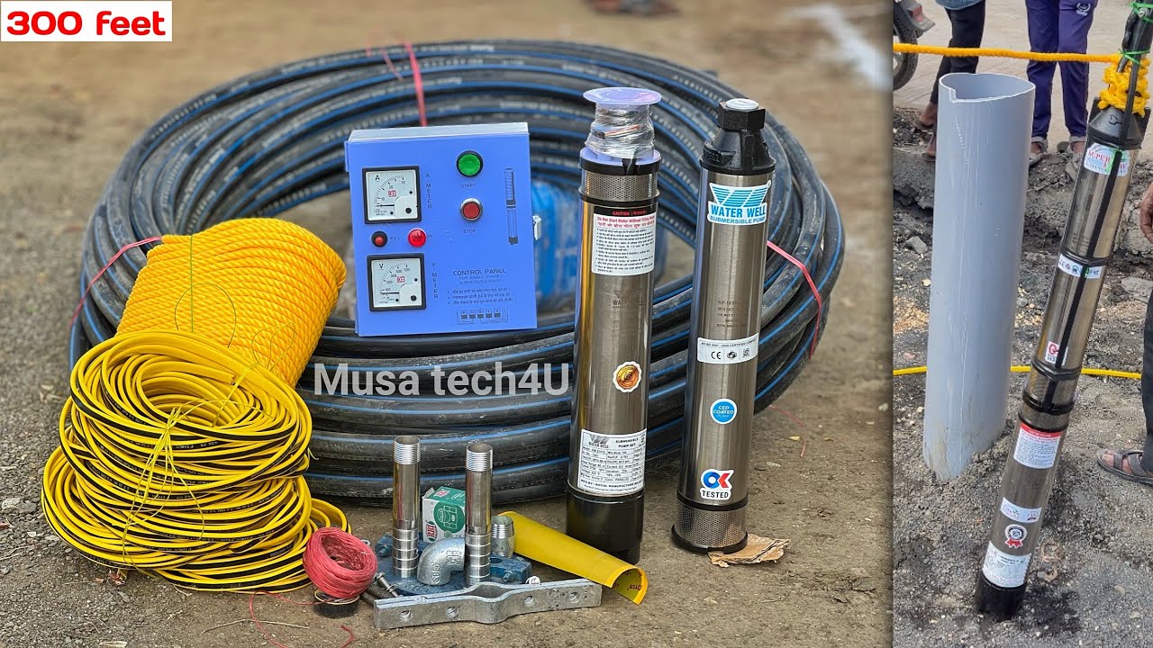 Borewell Premium 1HP Submersible Pump | SuperFlow Pump Fitting