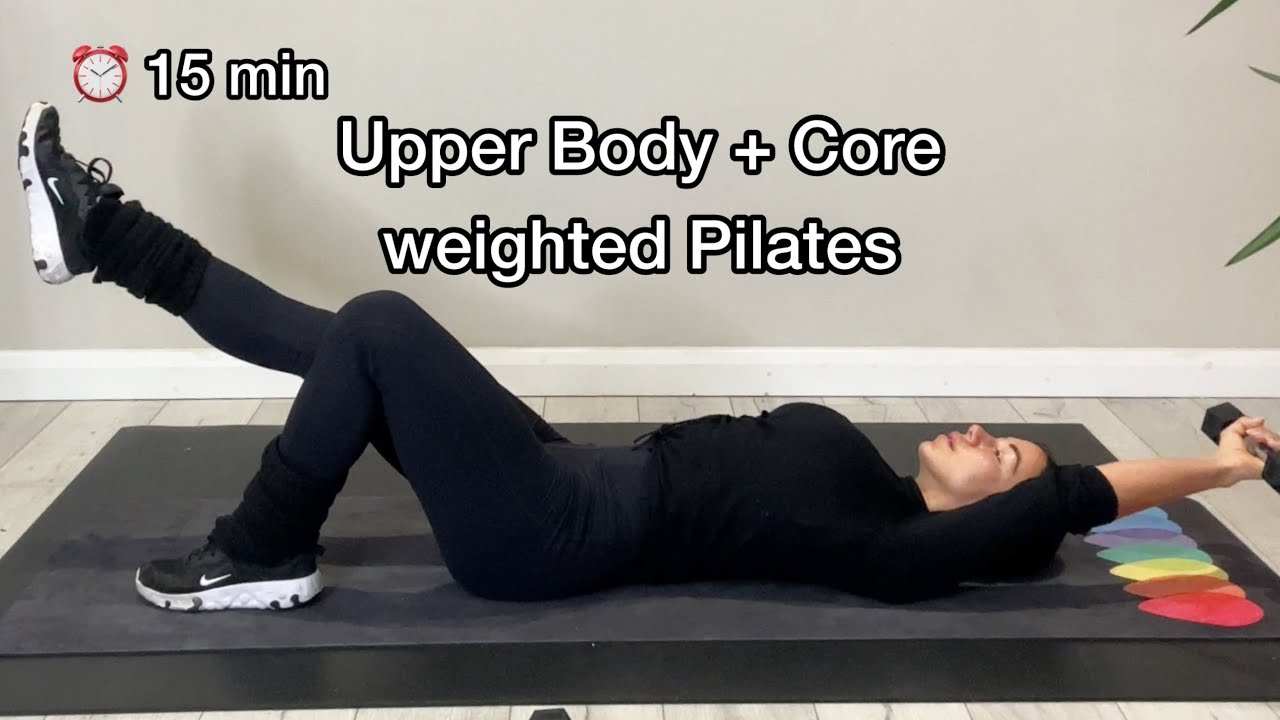15 minutes Upper Body Core Strength Pilates. Kimmyfitness Home Workouts for women with weights