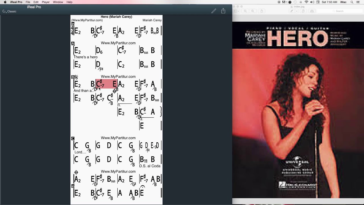 Hero - Mariah Carey Chords at MyPartitur