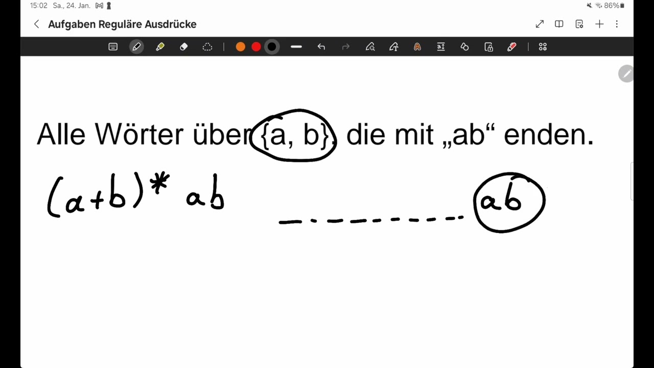 Einfache Aufgaben zu regulären Ausdrücken