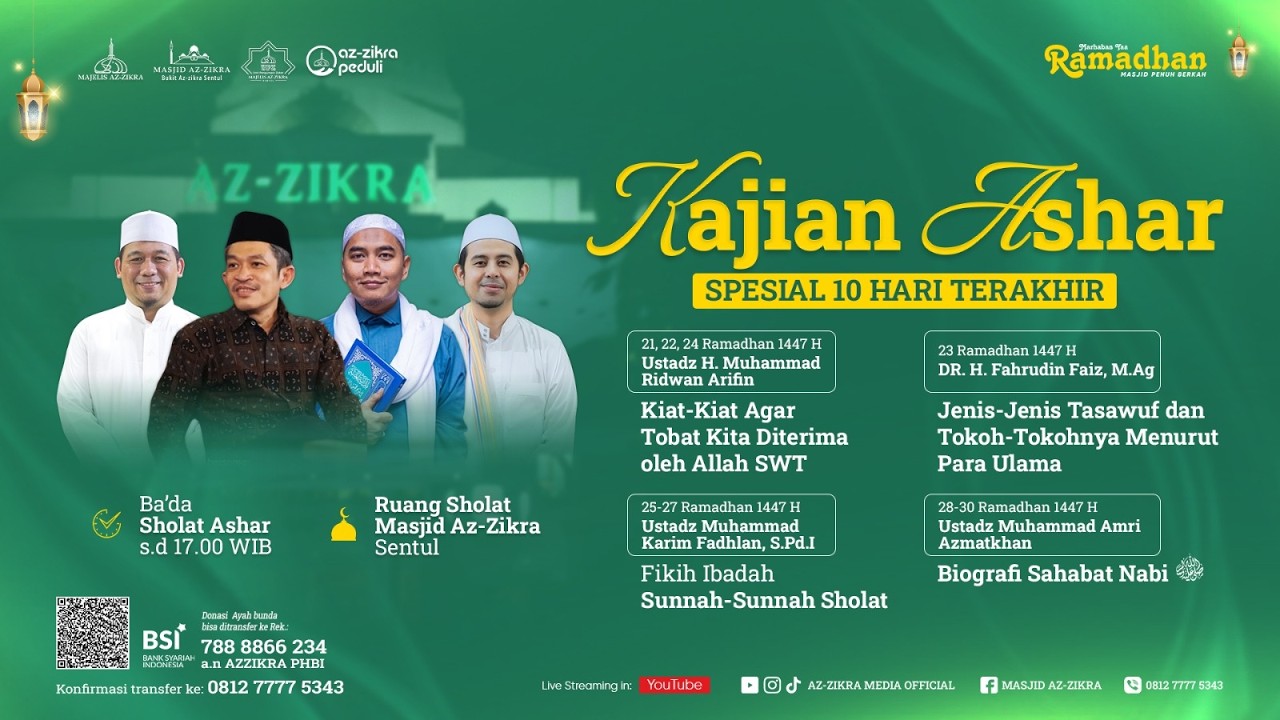 🔴LIVE KAJIAN ASHAR SPESIAL 10 HARI TERAKHIR BERSAMA USTADZ MUHAMMAD AMRI AZMATKHAN