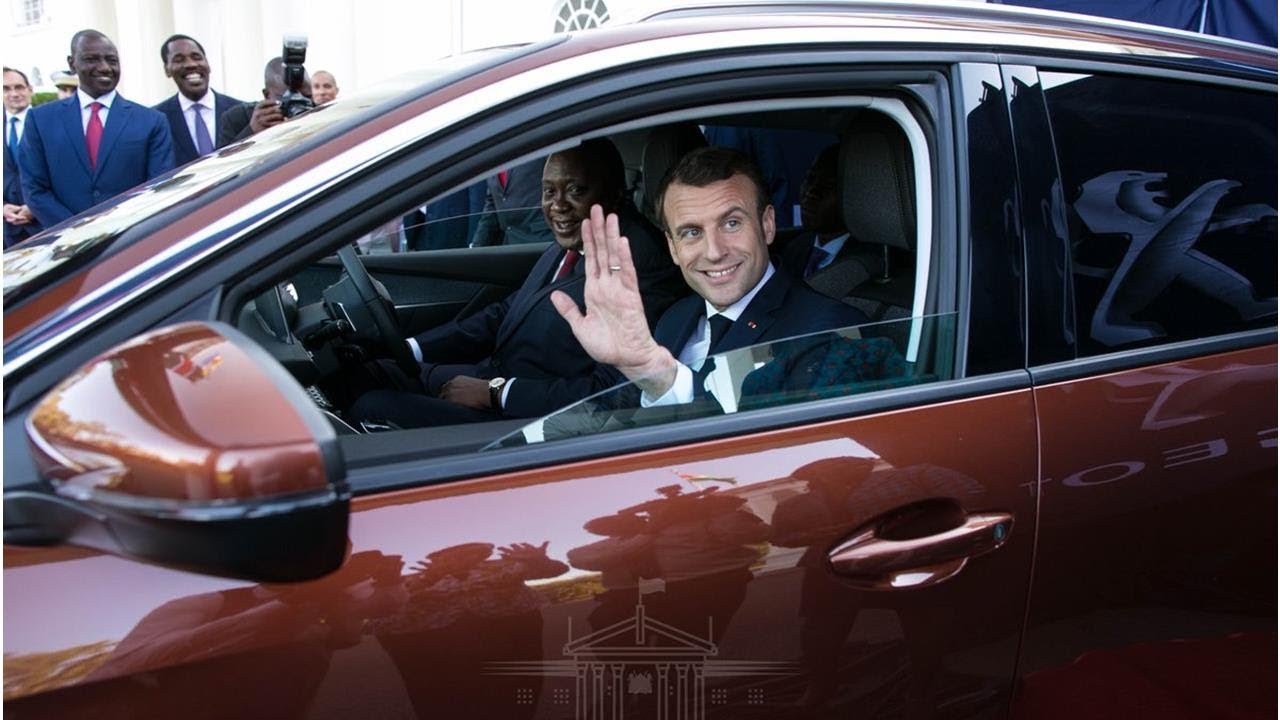 Hawajavaa seat belts! Kenyans react to Uhuru Kenyatta driving Macron