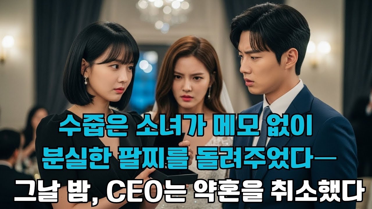 수줍은 소녀가 메모 없이 분실한 팔찌를 돌려주었다—그날 밤, CEO는 약혼을 취소했다