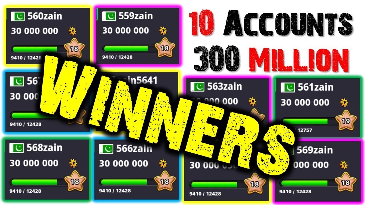 10 Free Accounts 😍 30 Million Coins Each By Free Gifts Winners