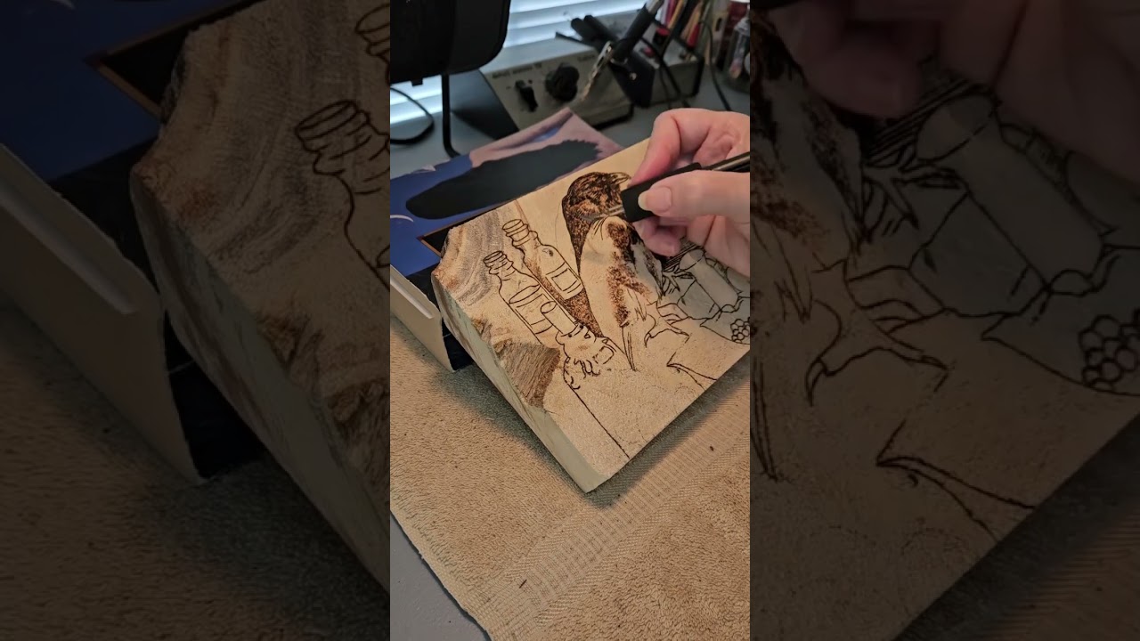 Halloween Burning - A Pyrography Spooky Scene - Raven Craft