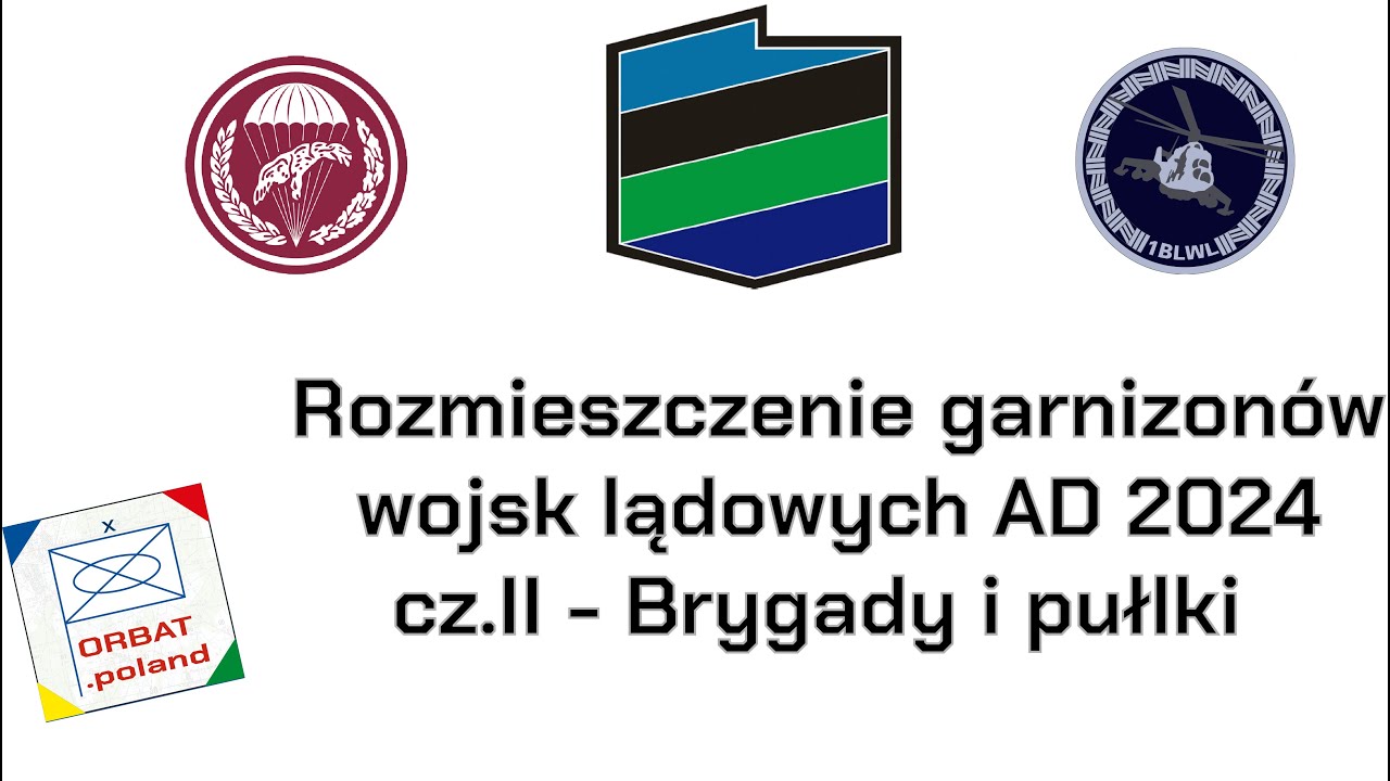 Rozmieszczenie garnizonów wojsk lądowych AD 2024 cz.II - Brygady, pułki i bataliony