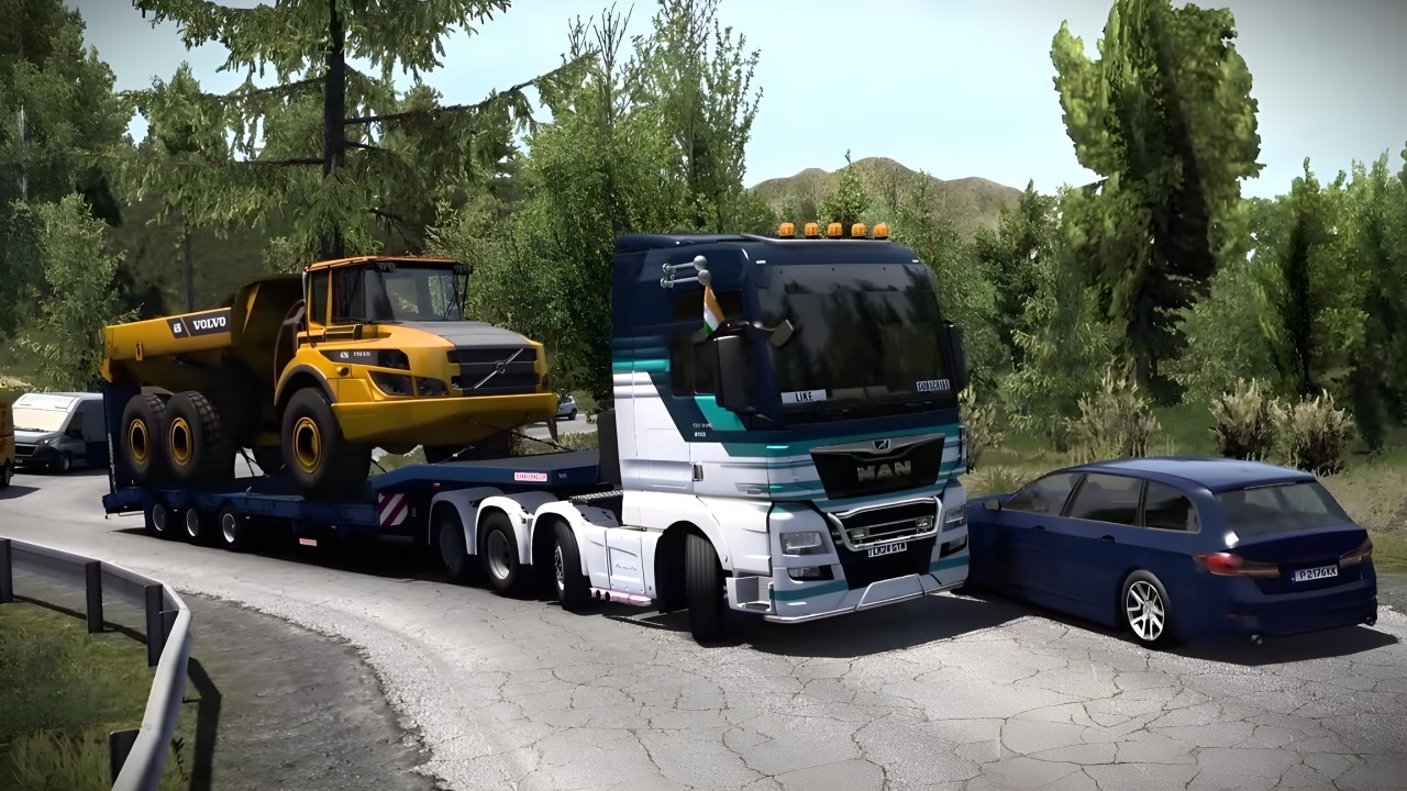 Too Much Traffic For Dirt Road Trucking? Lowbed Hauler In Bulgaria | ETS2 Trucking #ets2