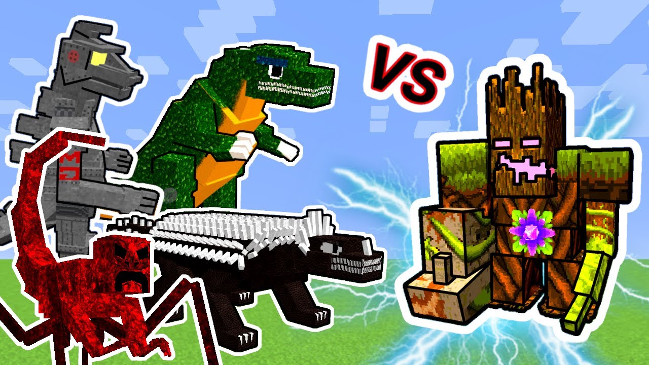 Jungle Abomination Vs. Gojicraft Monsters in Minecraft