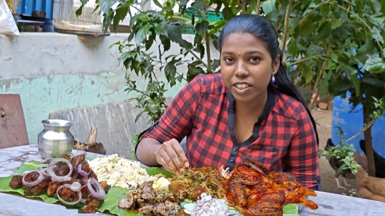 Full tandoori chicken, chicken liver fry, chicken 65, chicken biryani with ghee rice 