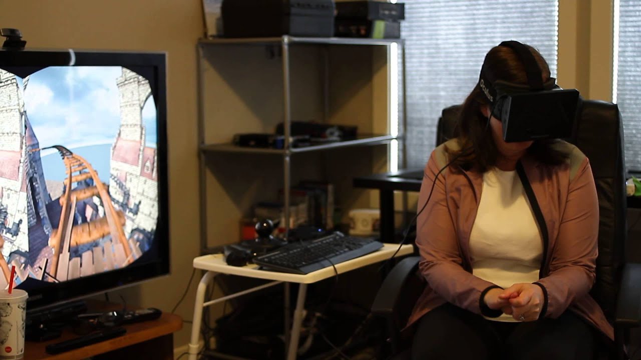 Mom Tries Oculus Rift Roller coaster