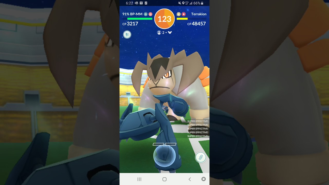 Pokemon GO - Terrakion Duo with at least one attacker of each SE type, Best Friends boost