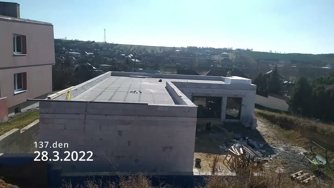 Atika a izolace ploché střechy - bungalov YTONG 14