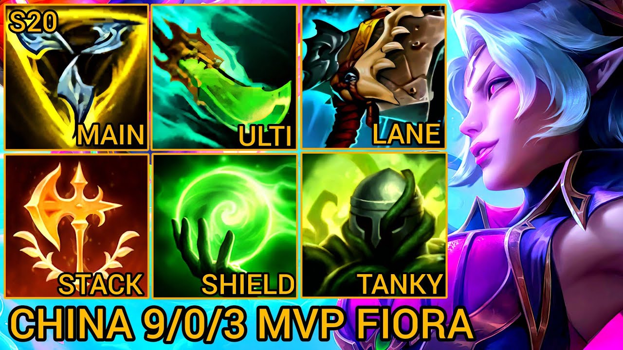 Fiora MVP Baron Lane S Rating 9/0/3 - China Wild Rift New Meta Build & Runes By Tiarty