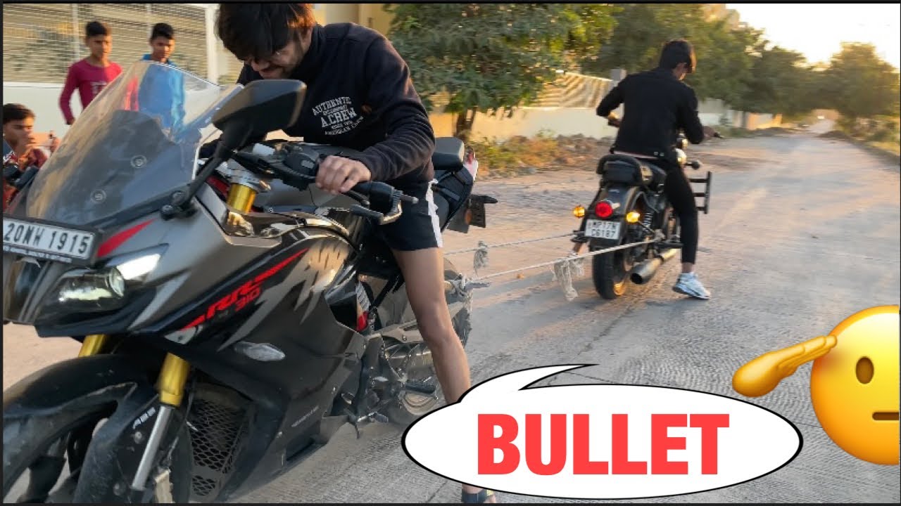 Baap Baap hota hai 😎//Tug of war // bullet 350 bs6 vs apache rr310