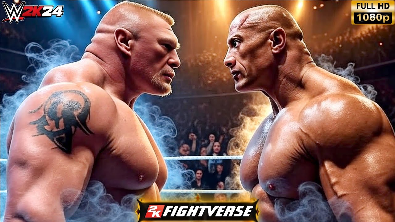 Брок Леснар сражается с Роком (Элита) в WWE 2K25