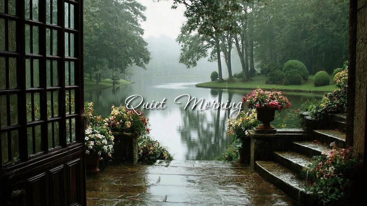 Rainy Morning by the Manor Lake | Gentle Piano for Quiet Morning