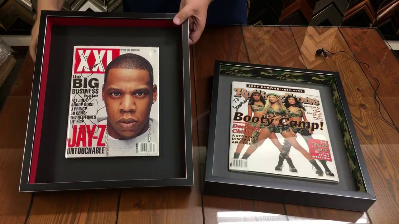 Professionally  custom framing a book or magazine without cutting it Frame Shops NYC