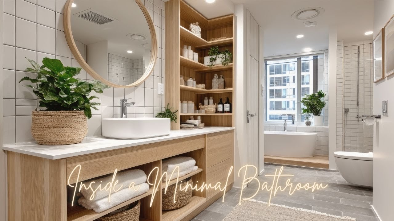 Inside a Minimal Bathroom — Soft Light & Stillness