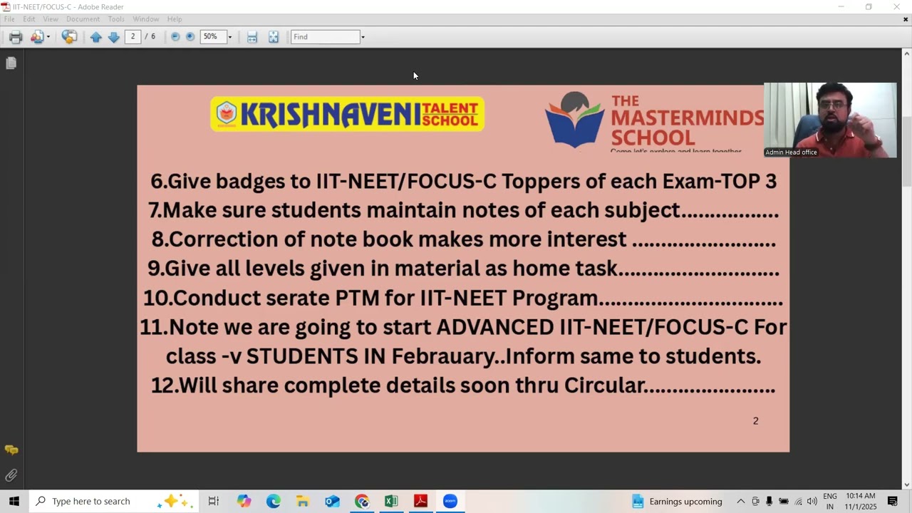 IIT NEET FOCUS C ZOOM MEETING 28102025