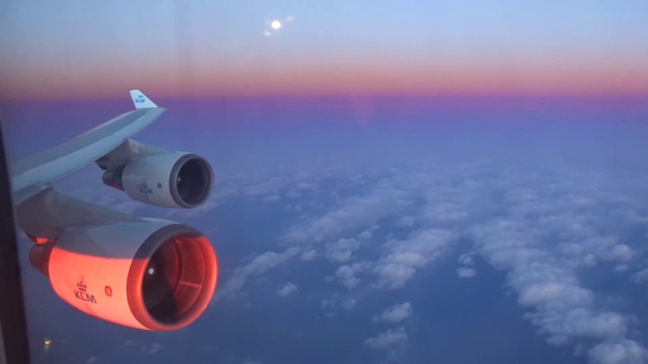 KLM 747-400 - Stunning Sunset Landing into New York City JFK Airport