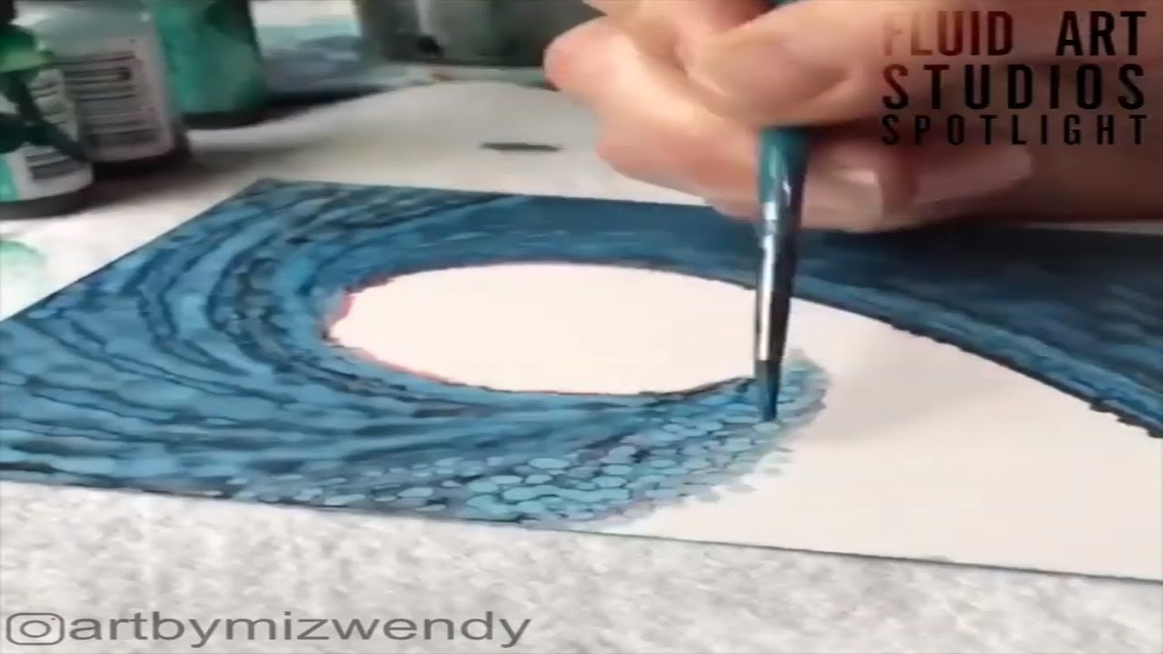 WAVES With Alcohol INK by ArtByMizWendy