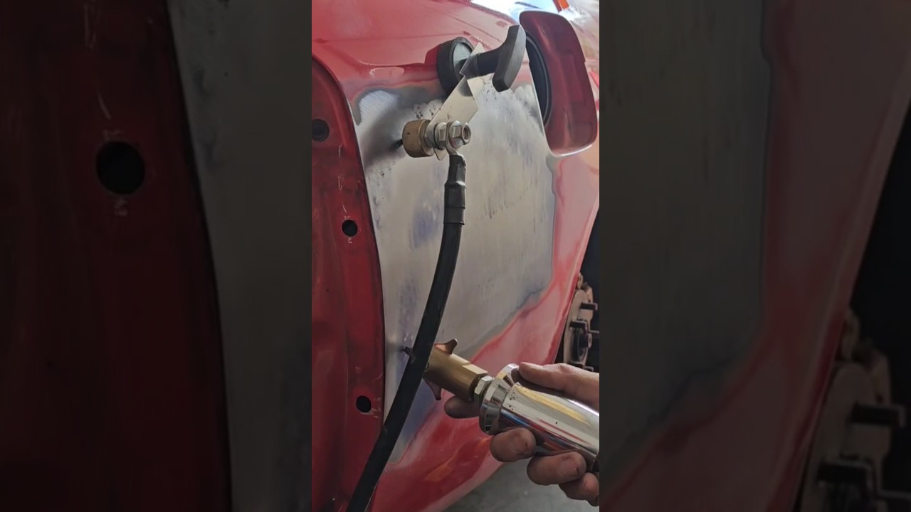 ASMR dent repair on a Nissan Silvia S14 #jmdetails #cartok #automobile #repair #bodyshop #dentrepair