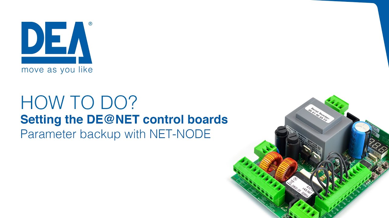 EN - Setting the DE@NET control boards - Parameter backup with NET-NODE