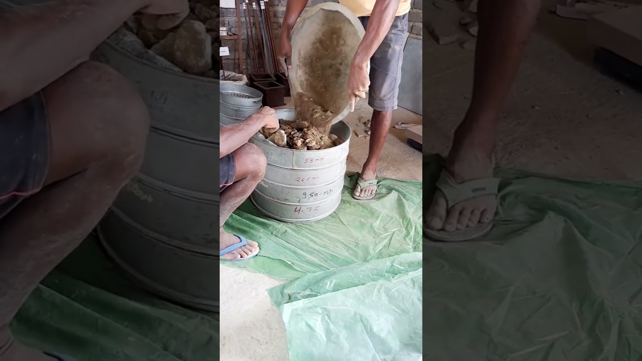 Gsb gradation process step by step /sieve  analysis of Granular sub base#construction #shorts