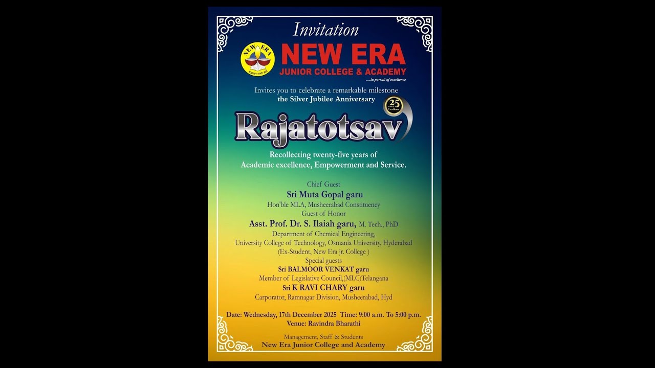 NEW ERA JUNIOR COLLEGE & ACADEMY | RAJATOTSAV - The Silver Jubilee Anniversary | LIVE
