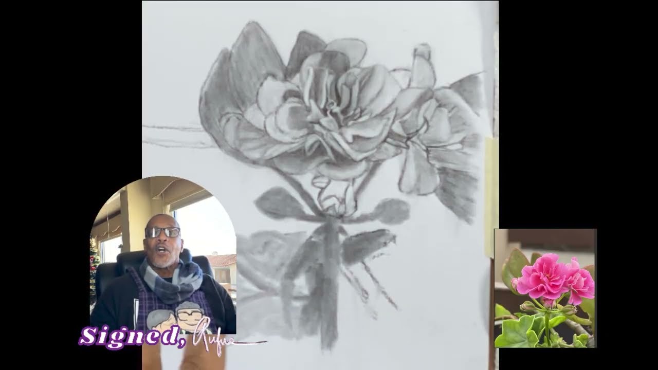 Floral 2 Charcoal Painting Session Four