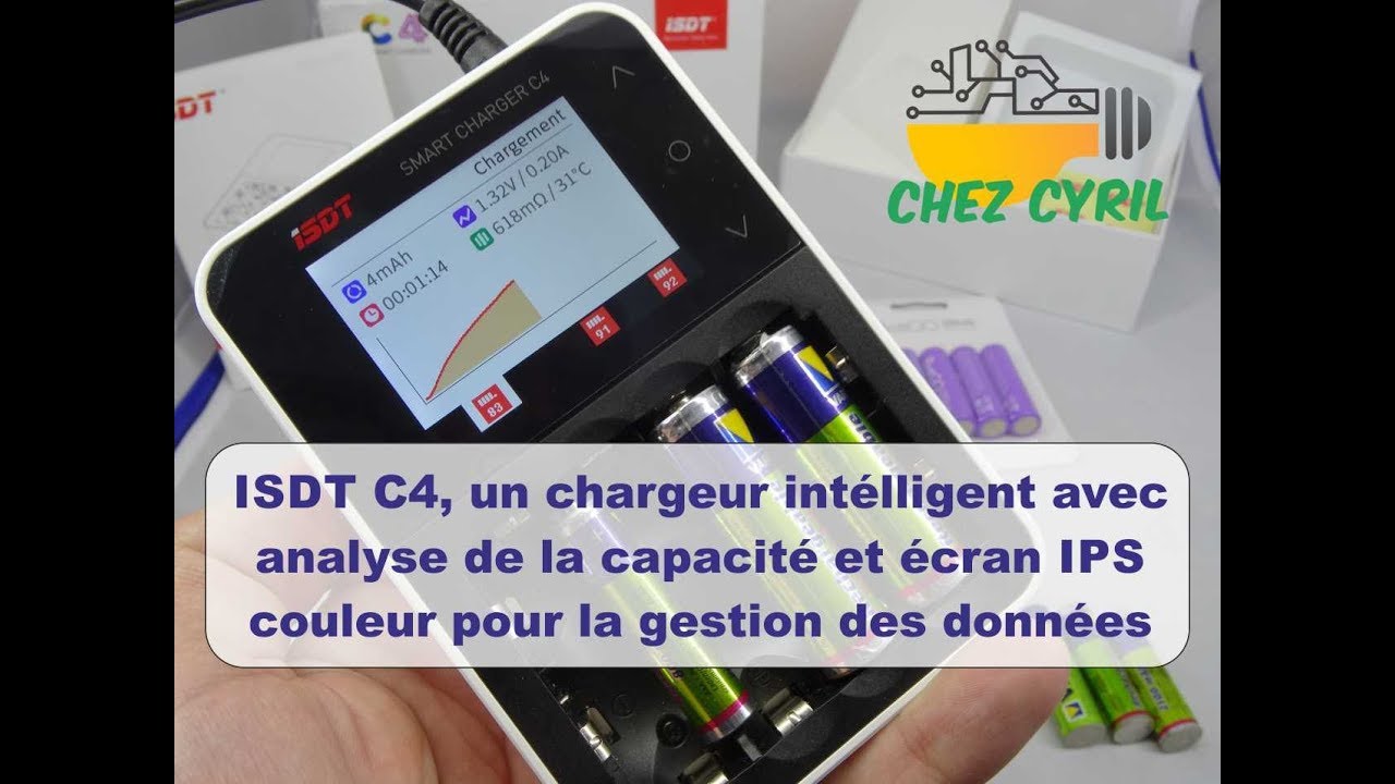 ISDT C4 Smart Charger : chargeur tout accu (lithium, NiMH...) écran couleur et analyse de capacité