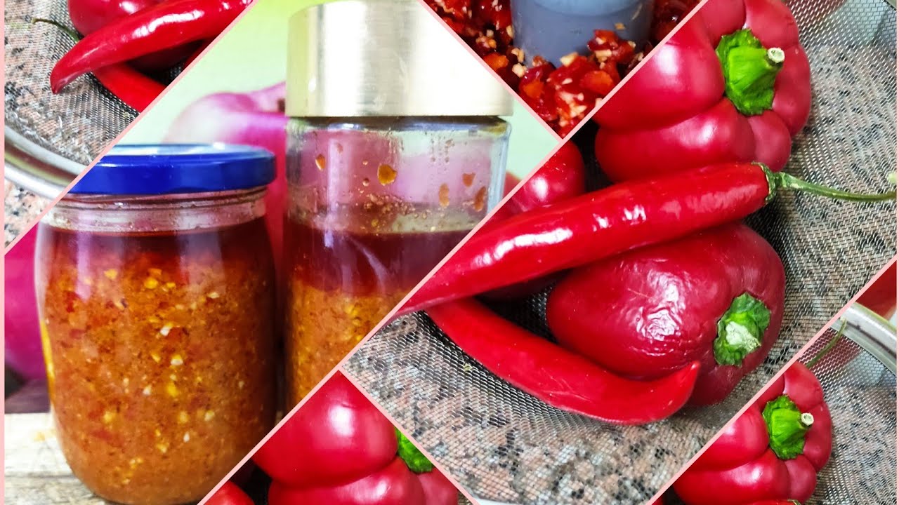 #طريقه عمل الفليفله الحلوه هريسه 🧄🫑🌶️🌶️🌶️💯 هريسه الشطه الحمراء 🌶️🧄🌶️