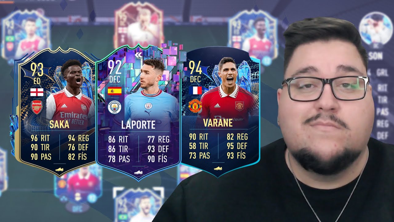 FUT CHAMPIONS con LAPORTE 92 FLASHBACK, VARANE 94 y SAKA 93 TOTS + EQUIPO COMPLETO TOTS - FIFA 23