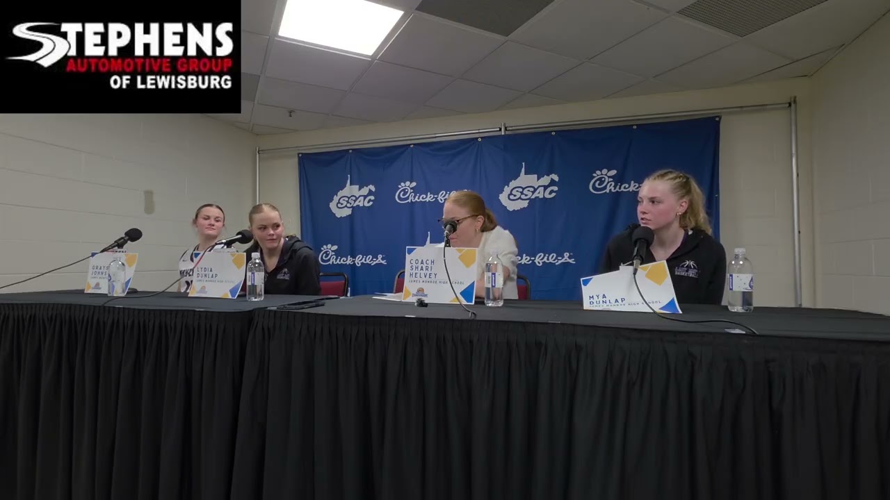 James Monroe girls 🏀 head coach Shari Helvey discusses the AA semifinal win over Wyoming East 