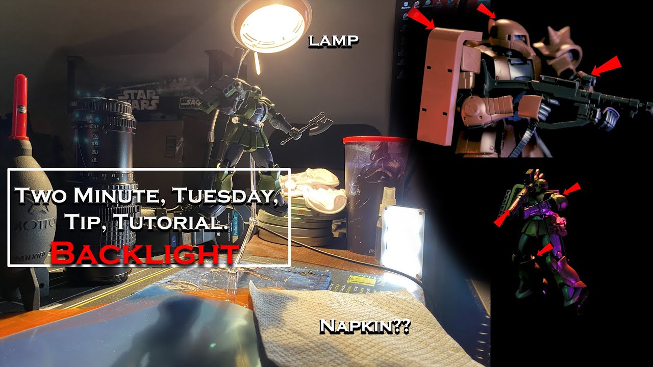 Two Minute, Tuesday, Tip, Tutorial - Toy Photography/Videos with a Table Lamp and...Napkin???
