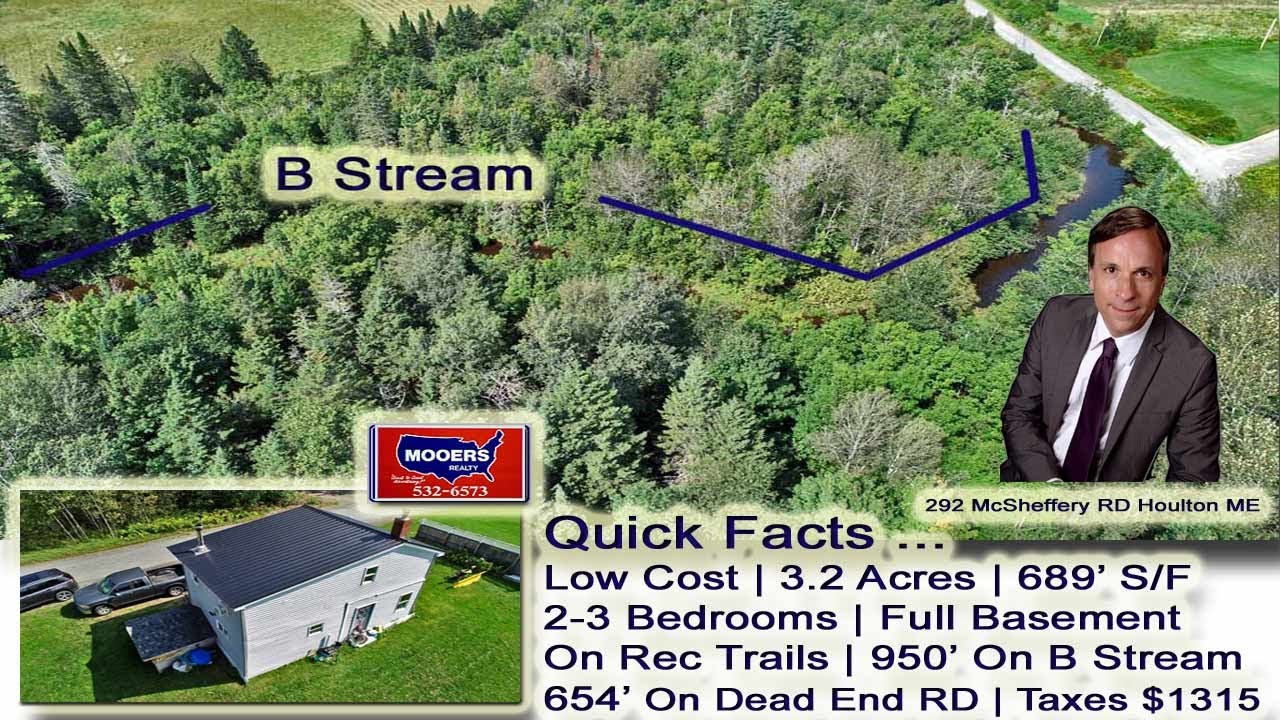Northern ME Home For Sale Borders Waterfront | $74.500 Maine Real Estate