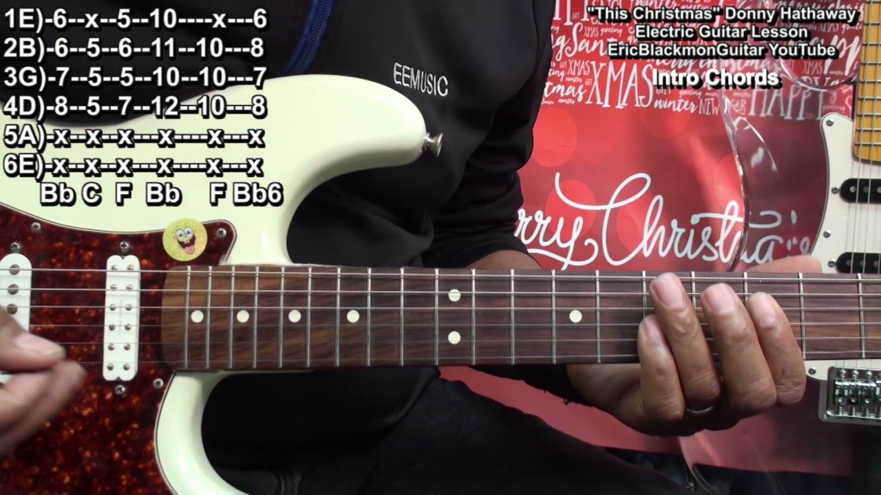 How To Play THIS CHRISTMAS Donny Hathaway R&B Guitar Lesson Tutorial TABS Key F Major