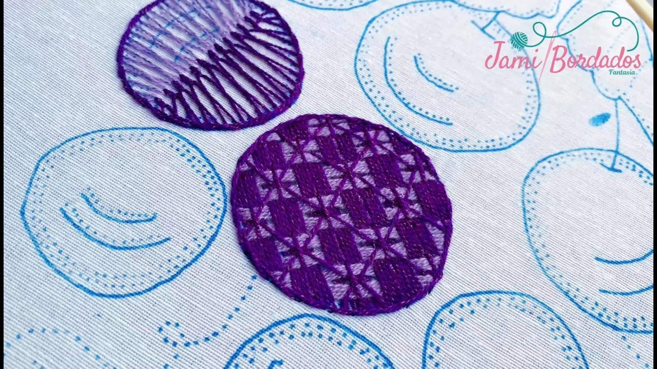 156. Bordado Fantasía Uva 3 / Hand Embroidery Grape 🍇 with Fantasy Stitch