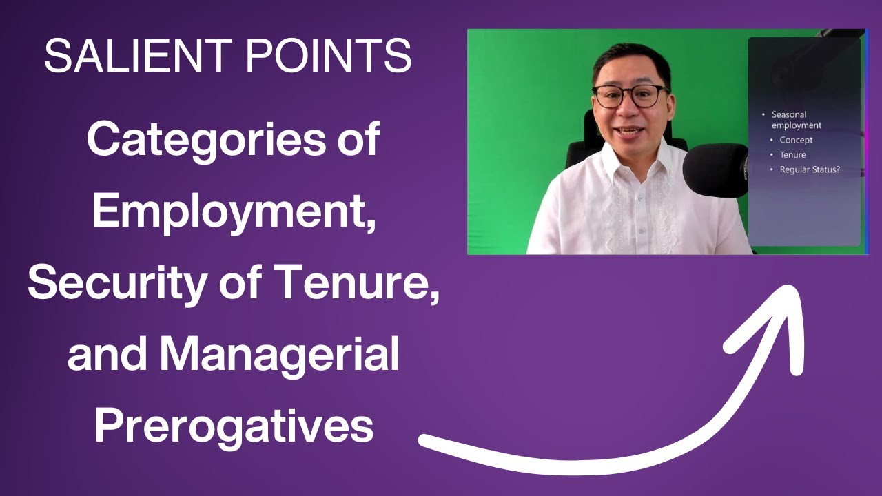 Categories of Employment, Security of Tenure, and Managerial Prerogatives