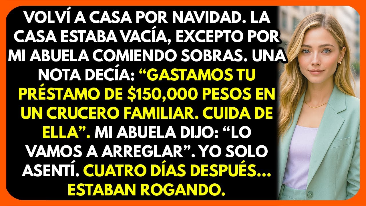 Regresé a casa en Navidad: casa vacía, mi abuela comiendo sobras... y una nota en la mesa...